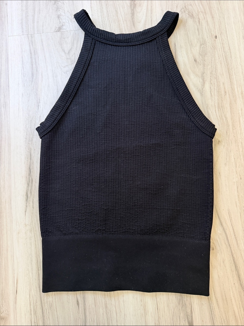 Free People Black Ribbed Halter Tank size Xs/s